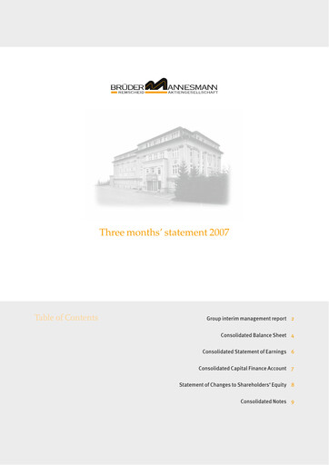 Thumbnail Brüder Mannesmann AG Quarterly Report 2007-q1