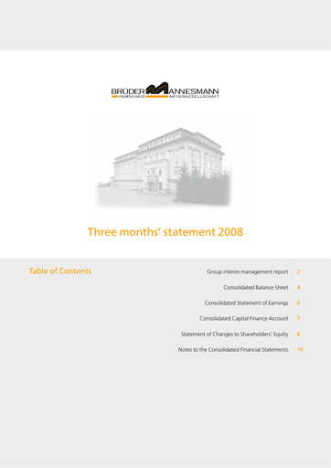 Thumbnail Brüder Mannesmann AG Quarterly Report 2008-q1