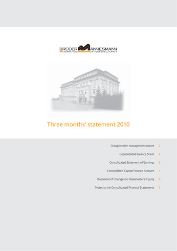 Thumbnail Brüder Mannesmann AG Quarterly Report 2010-q1
