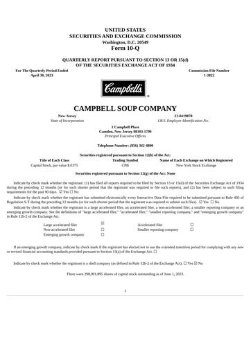 Vorschaubild 
Campbell's Quartalsbericht 2023-q3