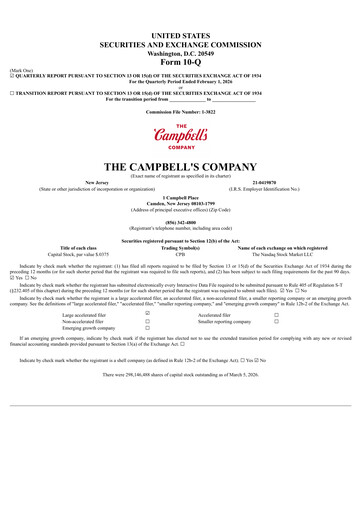 Thumbnail 
Campbell's Quarterly Report 2026-q2