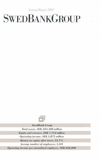 Thumbnail Swedbank Annual Report 1989