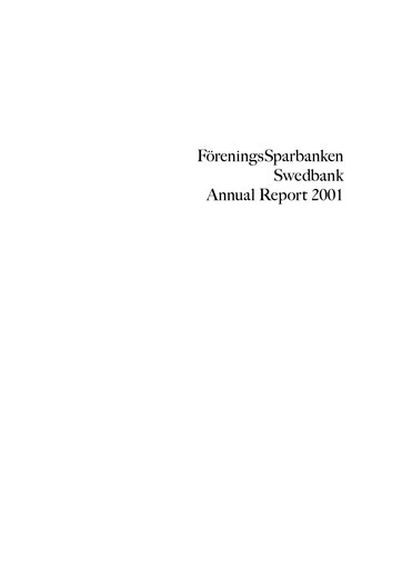 Thumbnail Swedbank Annual Report 2001