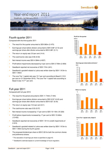 Thumbnail Swedbank Financial Statement 2011