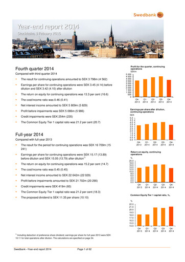 Thumbnail Swedbank Financial Statement 2014