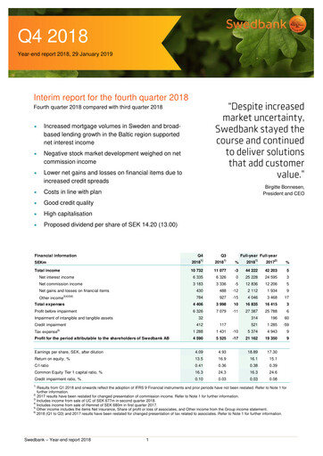 Thumbnail Swedbank Financial Statement 2018