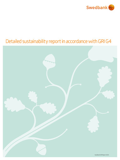 Thumbnail Swedbank Sustainability Report 2014