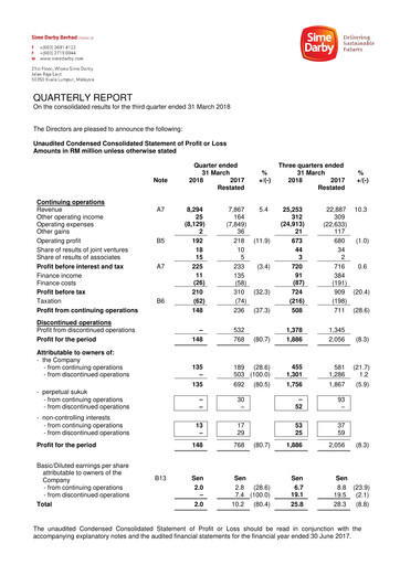 Thumbnail Sime Darby
 Quarterly Report 2018-q3