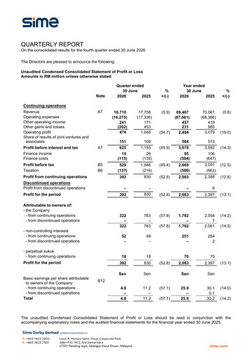 Vorschaubild Sime Darby
 Quartalsbericht 2026-q4