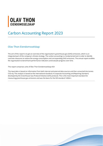 Thumbnail Olav Thon ESG Report 2023