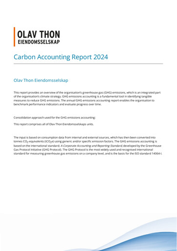 Thumbnail Olav Thon ESG Report 2024