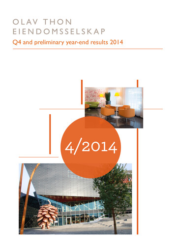 Thumbnail Olav Thon Quarterly Report 2014-q4
