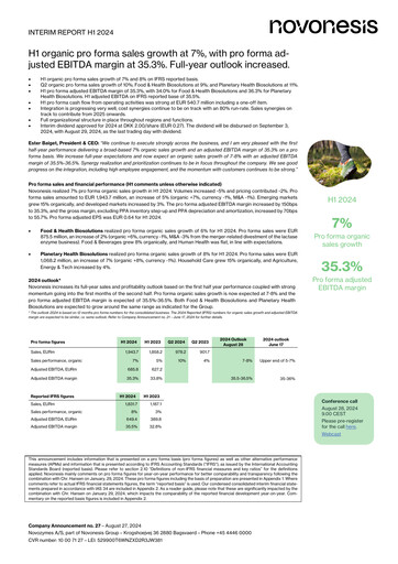 Thumbnail Novonesis Half-year Report 2024-h1