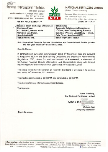Thumbnail National Fertilizers
 Quarterly Report 2023-q2
