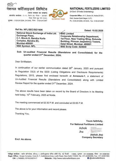 Thumbnail National Fertilizers
 Quarterly Report 2024-q3
