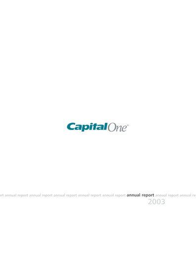 Thumbnail Capital One Annual Report 2003