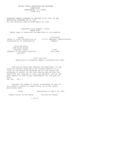 Thumbnail Enron Quarterly Report 2001-q1