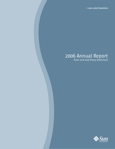 Thumbnail Sun Microsystems Annual Report 2006