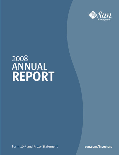 Thumbnail Sun Microsystems Annual Report 2008