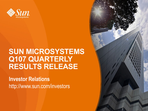 Thumbnail Sun Microsystems Quarterly Report 2007-q1
