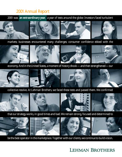 Thumbnail Lehman Brothers Annual Report 2001