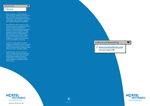Thumbnail Nortel Networks Annual Report 1998