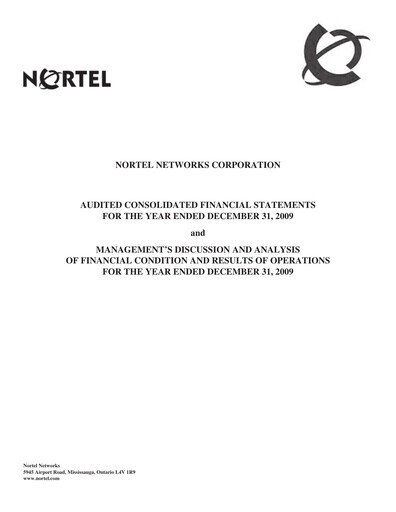 Thumbnail Nortel Networks Financial Statement 2009