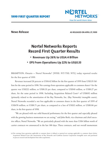 Thumbnail Nortel Networks Quarterly Report 1999-q1