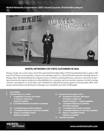 Thumbnail Nortel Networks Quarterly Report 2002-q2