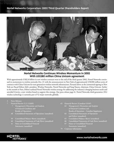Thumbnail Nortel Networks Quarterly Report 2002-q3