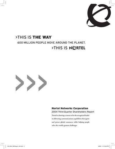 Thumbnail Nortel Networks Quarterly Report 2004-q3