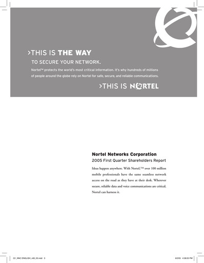 Thumbnail Nortel Networks Quarterly Report 2005-q1