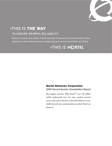 Thumbnail Nortel Networks Quarterly Report 2005-q2