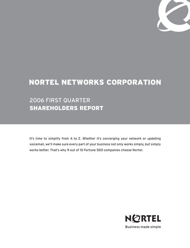 Thumbnail Nortel Networks Quarterly Report 2006-q1