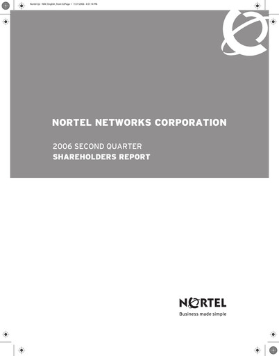 Thumbnail Nortel Networks Quarterly Report 2006-q2