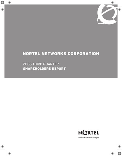 Thumbnail Nortel Networks Quarterly Report 2006-q3