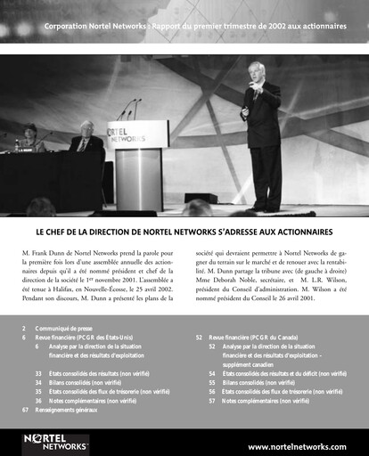 Thumbnail Nortel Networks Quarterly Report 2002-q1