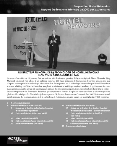 Thumbnail Nortel Networks Quarterly Report 2002-q2