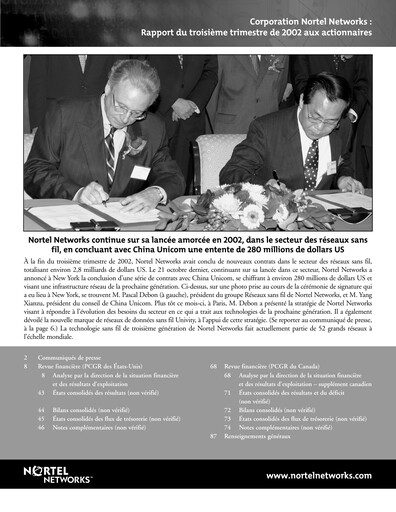 Thumbnail Nortel Networks Quarterly Report 2002-q3