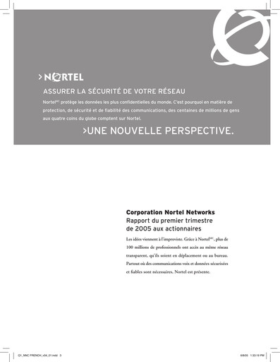 Thumbnail Nortel Networks Quarterly Report 2005-q1