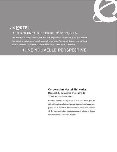 Thumbnail Nortel Networks Quarterly Report 2005-q2