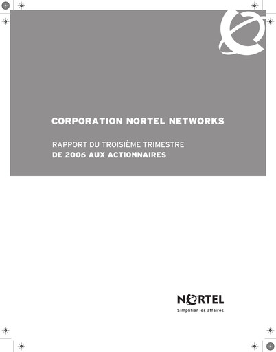 Thumbnail Nortel Networks Quarterly Report 2006-q3