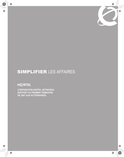 Thumbnail Nortel Networks Quarterly Report 2007-q1
