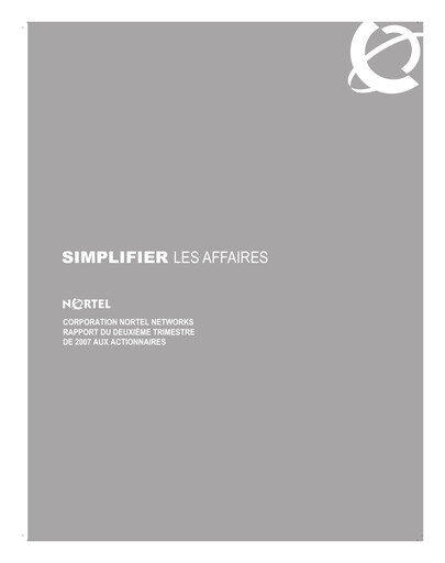 Thumbnail Nortel Networks Quarterly Report 2007-q2