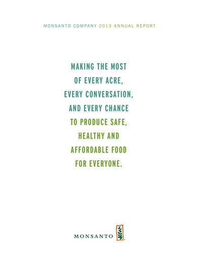 Thumbnail Monsanto Annual Report 2013