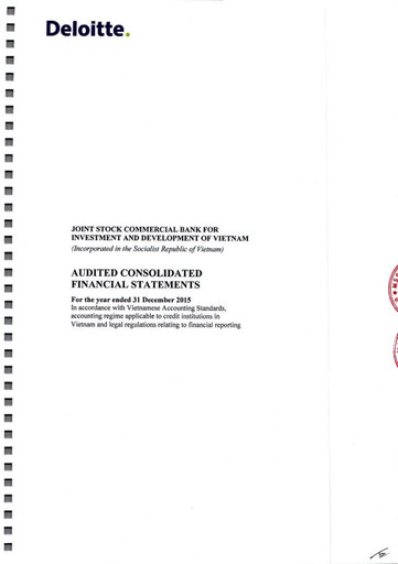 Vorschaubild BIDV  (Commercial Bank for Investment and Development of Vietnam) Finanzmitteilung 2015