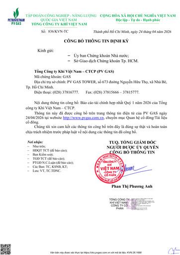 Thumbnail Petrovietnam Gas Quarterly Report 2026-q1