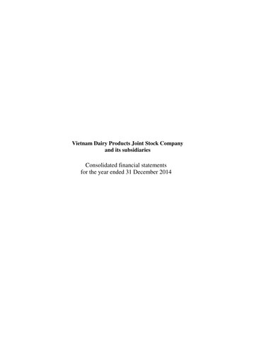 Thumbnail Vinamilk (Vietnam Dairy Products) Financial Statement 2014