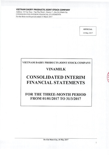 Miniature Vinamilk (Vietnam Dairy Products) Rapport trimestriel 2017-q1