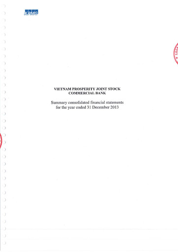 Miniature VPBank (Vietnam Prosperity Joint Stock Commercial Bank) Bilan financier 2013